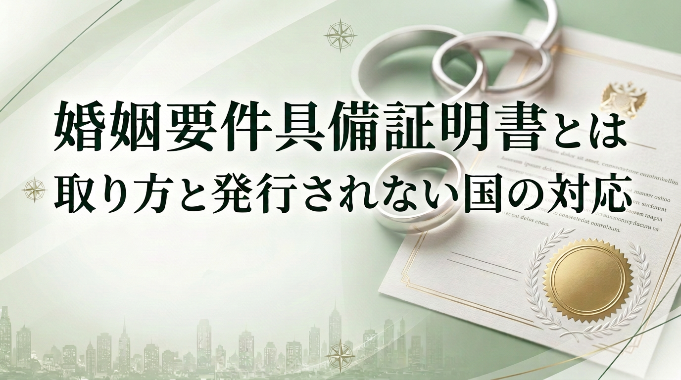 婚姻要件具備証明書とは｜取り方と発行されない国の対応サムネイル画像